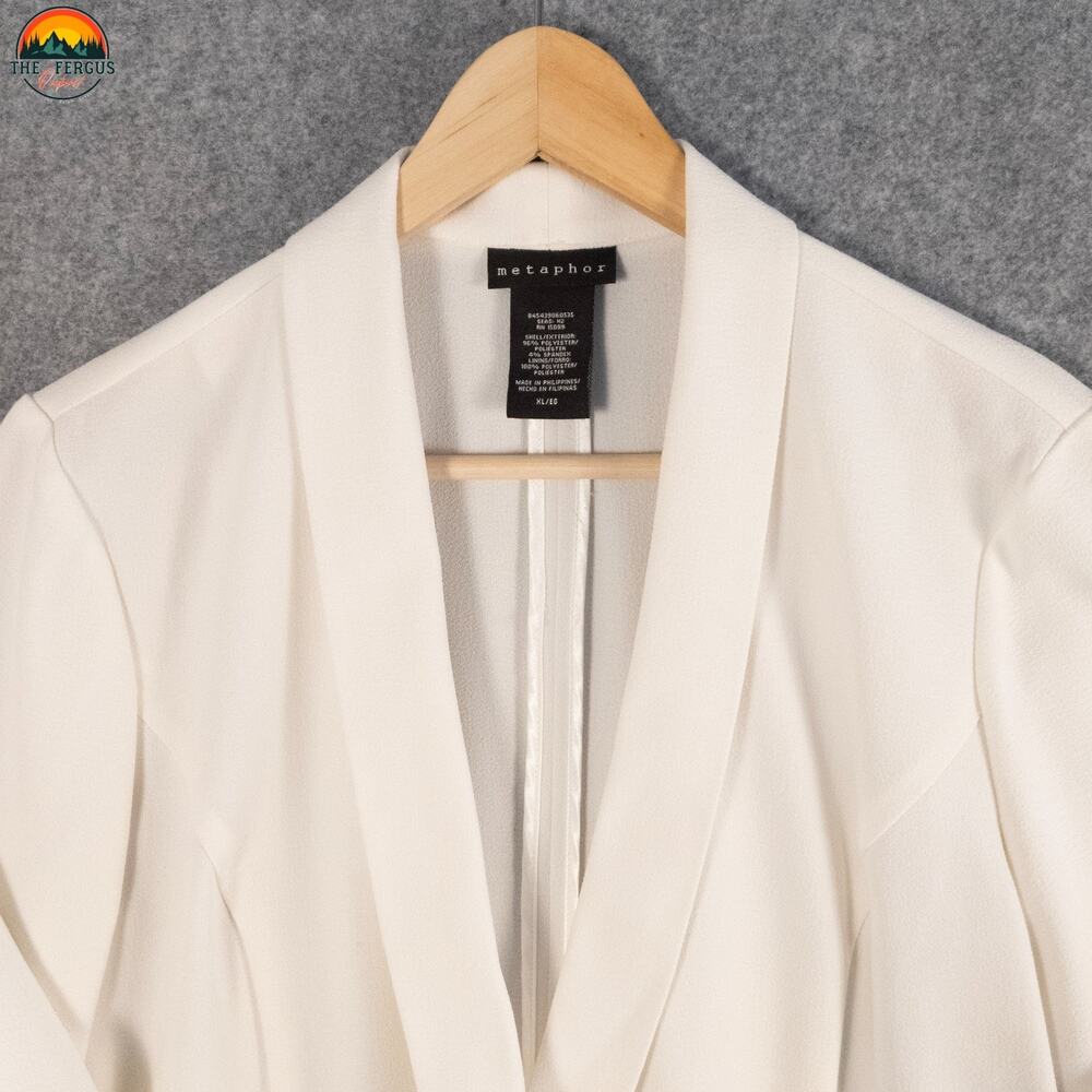 Metaphor Blazer White Ivory Long Sleeve Formal Single-Breasted Women's Size XL - Picture 4 of 11